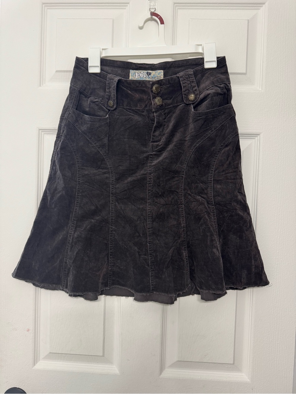 Y2k Womenβs Dark Brown Corduroy A-Line Skirt